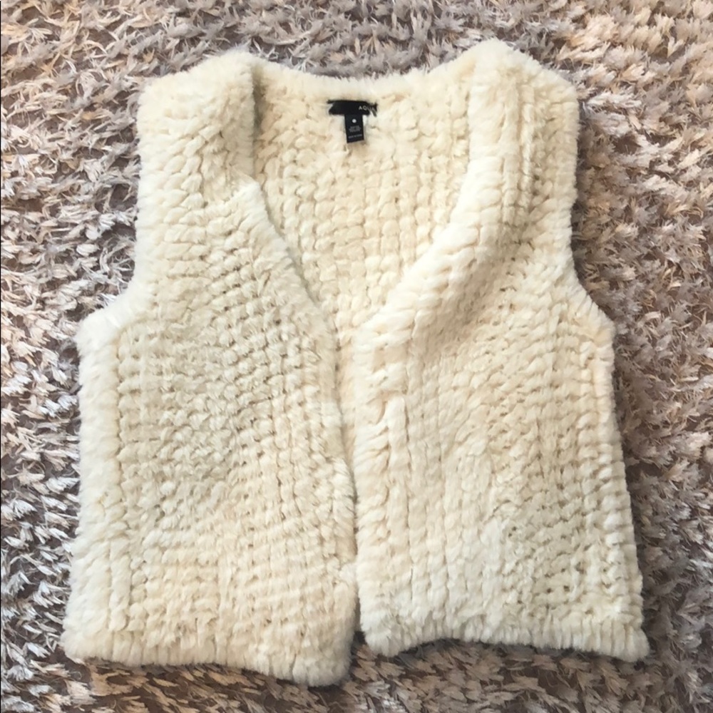 Aqua Faux Fur Vest
